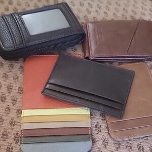 5 Bundel Elegant Men's Card Holder Set - Black, Brown, Multicolor